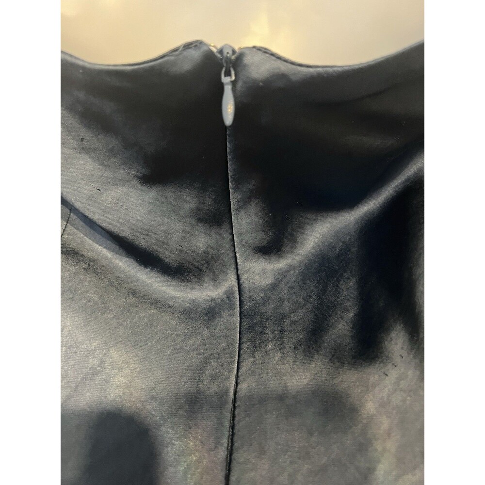 Strapless Satin Slip Dress in Blue - Picture 5 of 12